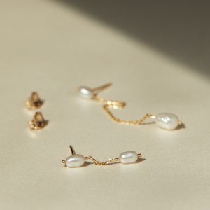 Short Pearl Cascade Drop Earrings