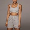 White High Waist Lace-up Fashion Casual Shorts Vest Fitness Sets - Image 3