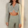 Washed Denim-like Seamless Knitted Yoga Wear Sports