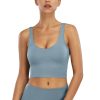 Deep Pink Slender Strap Training Bra U-Neck Moisture Wicking - Image 2
