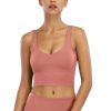 Deep Pink Slender Strap Training Bra U-Neck Moisture Wicking - Image 4