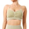 Seamless Wash Ribbed Fabricheart Neckline Sports Bra