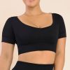 Blue High Elasticity Sports Bra Fitness Yoga Short Sleeves - Image 5